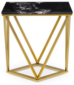 blumfeldt Black Onyx II tavolino da salotto 50x55x35cm (LxAxP) marmo oro / nero