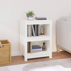 Libreria bianca 50x35x68 cm in legno massello di pino