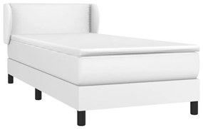 Giroletto a molle con materasso bianco 90x200 cm in similpelle