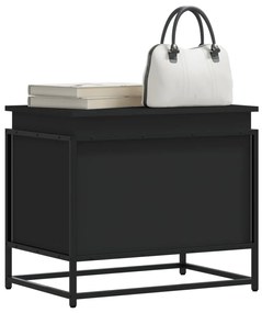 Contenitore Con Coperchio Nero 60x40x51,5 Cm İn Truciolato /