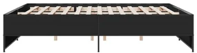 Giroletto nero 180x200 cm in legno multistrato e metallo