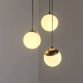 Eko-Light Lampada a sospensione Sfera a 3 luci vetro/nero metallizzato