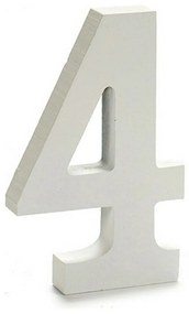 Numeri 4 Legno Bianco (1,8 x 21 x 17 cm) (12 Unità)