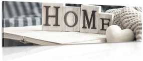 Stampa su tela – Con scritta Home e natura morta