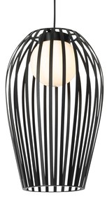 Lampada a sospensione di design nera con opale - Angela