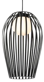 Lampada a sospensione di design nera con opale - Angela