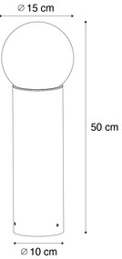 Lampada da terra da esterno nera con vetro opalino 50 cm IP44 - Huma