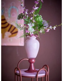 Vaso rosa in vetro (altezza totale 34 cm) Frills – Bloomingville