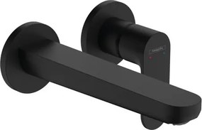 Rubinetto per lavabo a canna media getto laminare cristallino Rebris S nero verniciato opaco HANSGROHE H 11.5 cm