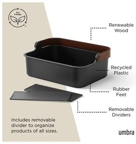 Organizer da bagno nero in plastica riciclata Bellwood - Umbra