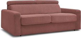 Divano rosa allungabile con rivestimento in velluto a coste 195 cm Monaco – Bobochic Paris