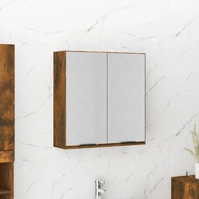 Armadietto A Specchio Da Bagno Rovere Fumo 64x20x67 Cm /