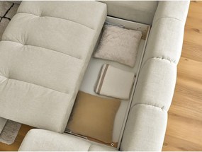 Divano angolare beige allungabile e con contenitore (penisola a sinistra/a L) Fuji – Bobochic Paris