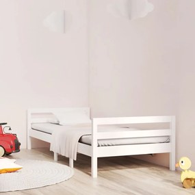 Giroletto Senza Materasso Bianco 80x200 Cm Legno Massello Pino /