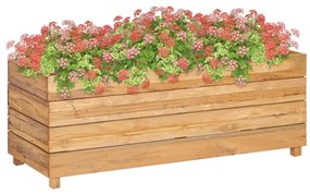 Letto Rialzato 100x40x38 Cm Legno Di Teak Di Recupero E Acciaio /