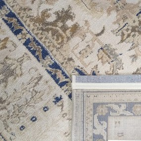 Bellissimo tappeto vintage di colore beige con motivo blu Larghezza: 200 cm | Lunghezza: 290 cm