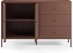 Cassettiera burgundy in metallo 140x90x40 cm Fayna – Marckeric