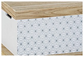 Set di Scatole per Sistemare Impilabili DKD Home Decor Naturale Bianco Double-face (42 x 31 x 24 cm)