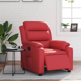 Poltrona Reclinabile Elettrica Rossa İn Similpelle /