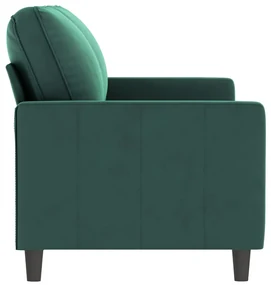 Divano a 2 posti verde scuro 140 cm in velluto