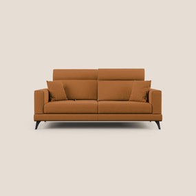 Slide Divano con schienali traslanti e poggiatesta in tessuto simil cotone impermeabile T19 arancio