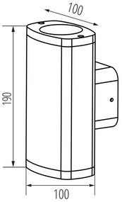 Kanlux 38882 - Applique da esterno ZEVI 2xGU10/10W/230V IP54 nero