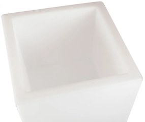 Vaso Illuminabile Quadrato 33x33xH70cm, E27 Colore Bianco