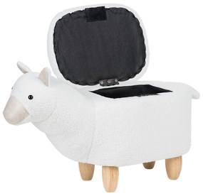 Pouf di tessuto bianco ALPACA Beliani