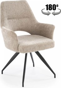 Sedia girevole K542 in tessuto beige