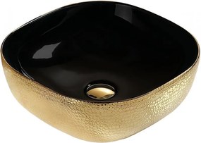 Mexen Vera lavabo da appoggio 42 x 42 cm, oro/nero - 21074177