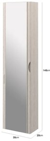 Colonna per mobile bagno BADEN HAUS 1 anta P 20 x L 35 x H 140 cm rovere placcato