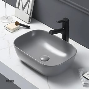 Lavabo D'Appoggio Rettangolare "Break The Rules" Da 45,5x32,5 Cm Grigio Matto Chiaro