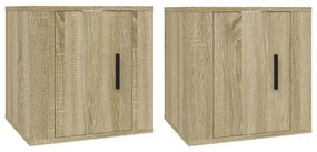 Mobili porta tv a parete 2 pz rovere sonoma 40x34,5x40 cm