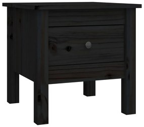 Tavolino nero 40x40x39 cm legno massello di pino