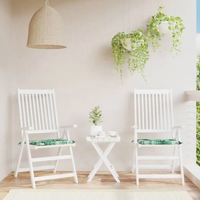 Cuscini Per Sedia 2 Pz Motivo A Foglie 50x50x3 Cm İn Tessuto /