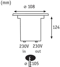 Paulmann 93992 - LED GU10/3,5W IP67 Faretto incasso da esterno SPECIAL 230V