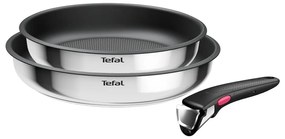 Padelle in set in acciaio inox con superficie antiaderente/con manico rimovibile 2 pz ø 26 cm INGENIO Cook Eat L8813S75 – Tefal
