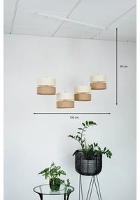 Brilagi - Lampadario a sospensione con filo ROYAL YUTE 4xE27/15W/230V beige/color crema/bianco