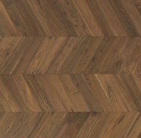 Parquet multistrato forte chevron francese L in noce americano spazzolato luxory sp. 14/3 mm 1.02 m²