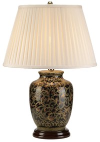 Lampada Da Scrivania Contemporanea Morris Porcellana Oro Nero Small 1 Luce E27