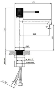 Cersanit S951-595 - Rubinetto del lavandino ZEN 20 cm nero