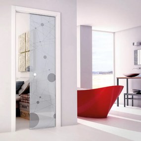 Porta per armadio scorrevole Secret Euclide grigio e incolore L 73 x H 212 cm