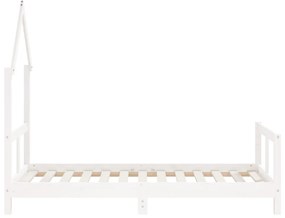 Giroletto per bambini bianco 80x160cm in legno massello di pino