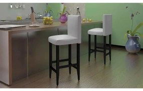 Sgabelli Da Bar 2 Pz Bianchi İn Similpelle /