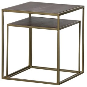 Set di 2 tavolini con piano in legno di acacia Nest - BePureHome