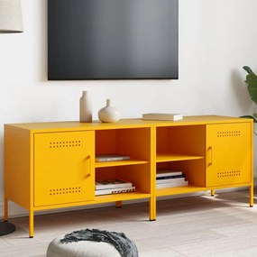 Mobili Tv 2 Pz Giallo Senape 68x39x50,5 Cm İn Acciaio /