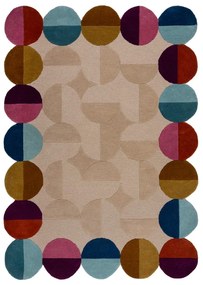 Tappeto beige in lana tessuto a mano 200x290 cm Mia Textured Scallop – Flair Rugs