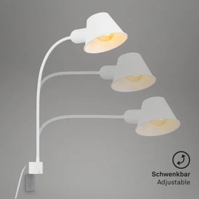 Briloner 2079-016 - Lampada flessibile a parete 1xE27/10W/230V bianco