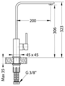 ALVEUS 1136743 - Rubinetto per lavello AFRA 32,3 cm granito/beige
