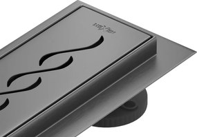 Mexen Flat 360° M18 scarico lineare rotante 100 cm, grigio canna di fucile spazzolato - 1E23100-40